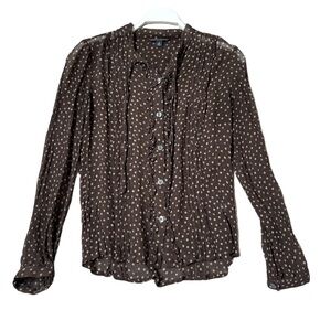 Banana Republic blouse; brown w/ polka dot